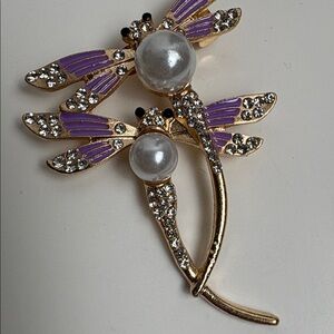 Rhinestone Dragonfly Pin Brooch